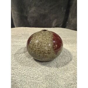 Ceramic Studio Art‎ Pottery Orb Shaped Bud Vase Signed Schmidt
